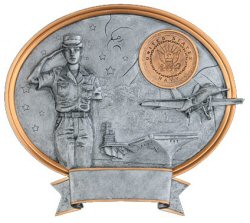 Female Navy Oval Resin Plate Plaque