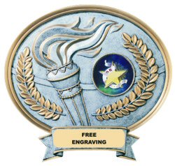 Torch 5K Running Oval Resin Plate Plaque