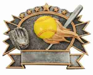 Softball Resin Plate Plaque