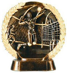 Female Volleyball Bronze Resin Plate