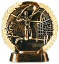 Female Volleyball Bronze Resin Plate