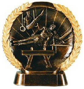 Male Gymnastics Bronze Resin Plate 