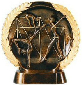 Female Gymnastics Bronze Resin Plate 