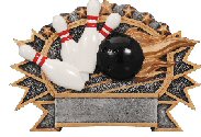 Bowling Three Dimensional Shield Plaque