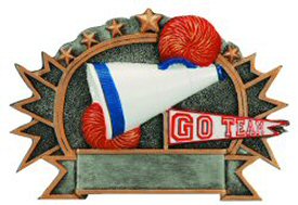 Cheerleader Three Dimensional Shield Plaque