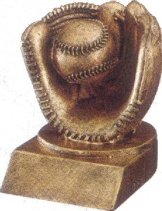 Gold Baseball Mitt and Ball Award