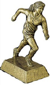 Female Runner Gold Resin Sculpture 