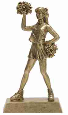 Cheerleader Gold Resin Sculpture