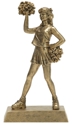 Cheerleader Gold Resin Sculpture
