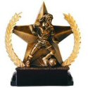 Star and Wreath Bronze Finish Female Soccer Award