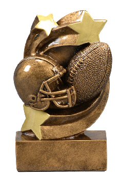 Star Swirl Football Resin Trophy