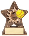 Softball Theme Starburst Resin Trophy