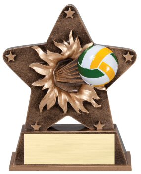 Volleyball Theme Starburst Resin Trophy
