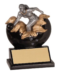 Xploding Female Bowling Resin Trophy