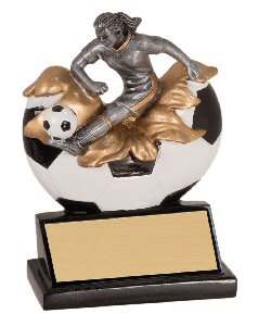 Xploding Female Soccer Resin Trophy