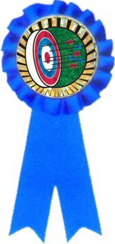 Blue Rosette Archery Ribbon