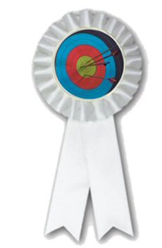 White Rosette Archery Ribbon