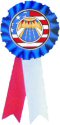 Red White Blue Rosette Swim Ribbon
