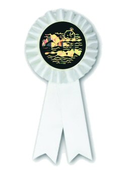 White Rosette Swim Ribbon