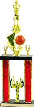 Spinning Basketball 2-Post Tournament Trophy