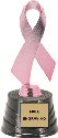 Pink Awareness Ribbon on a Round Base Trophy