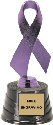 Purple Awareness Ribbon on a Round Base Trophy