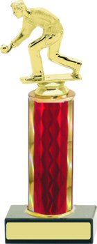 Diamond Hologram Round Column Bocce Trophy