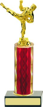 Diamond Hologram Round Column Martial Arts Trophy