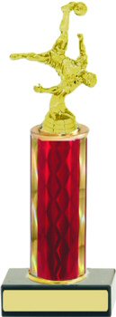 Diamond Hologram Round Column Soccer Trophy