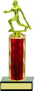 Diamond Hologram Round Column Softball Trophy