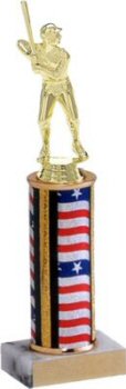Flag Series Round Column Baseball Trophy
