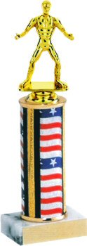 Flag Series Round Column Wrestling Trophy