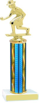Prism Hologram Round Column Bocce Trophy