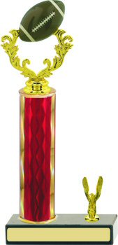 Diamond Hologram Column Football Trophy with Trim