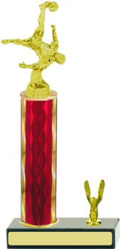 Diamond Hologram Column Soccer Trophy with Trim