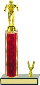 Diamond Hologram Column Swimming Trophy with Trim