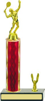 Diamond Hologram Column Tennis Trophy with Trim