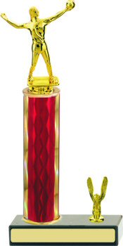 Diamond Hologram Column Volleyball Trophy with Trim