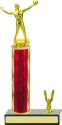 Diamond Hologram Column Volleyball Trophy with Trim