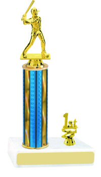 Prism Hologram Round Column Baseball Trophy with Trim