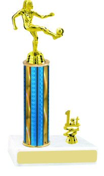 Prism Hologram Round Column Soccer Trophies with Trim