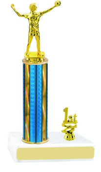 Prism Hologram Round Column Volleyball Trophy with Trim