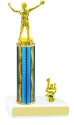 Prism Hologram Round Column Volleyball Trophy with Trim