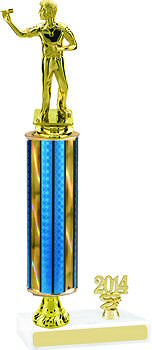 Prism Round Column Darts Trophy with Pedestal and Trim