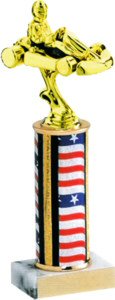 Flag Series Round Column Go-Kart Trophy