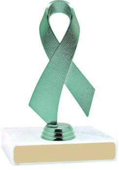 Green Awareness Ribbon on a Marble Base
