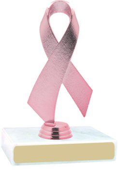 Pink Awareness Ribbon on a Marble Base