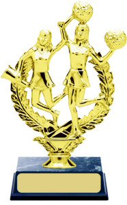 Double Cheerleader Wreath Trophy