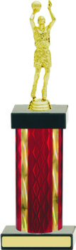 Diamond Hologram Wide Column Basketball Trophy