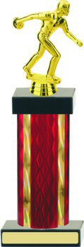 Diamond Hologram Wide Column Bowling Trophy